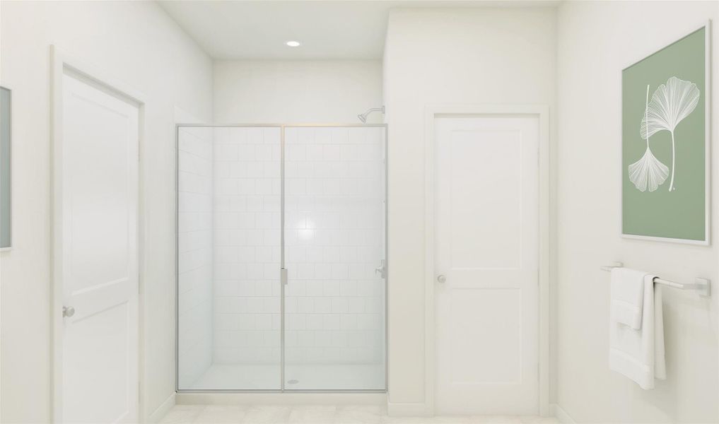 Serene primary bath (*Artist rendering used for illustration purposes only.)