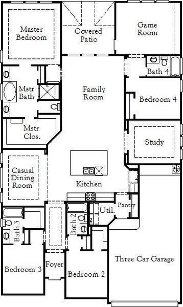 2D floor plan layout of this home in Homestead, Schertz, TX (Image 3).