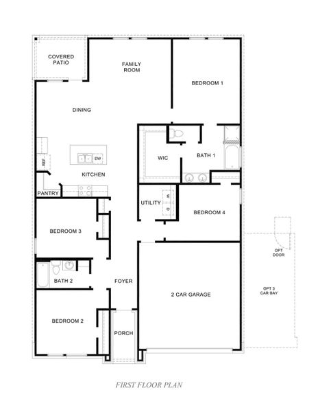 2D floor plan layout of this home in Newport Pointe, Crosby, TX (Image 3).