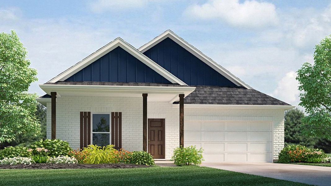 Representative exterior photo of a completed home built from the Eastwood. by D.R. Horton in Tamarron, Brookshire, TX (Image 22).