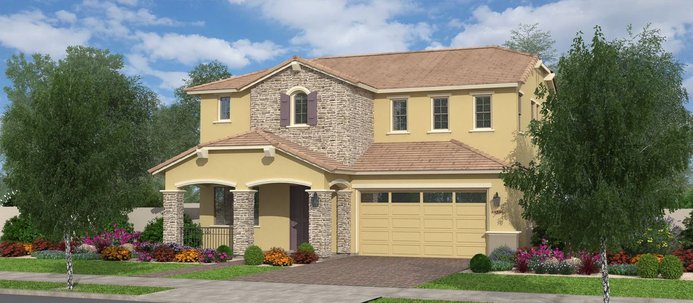 Representative exterior photo of a completed home built from the Migrator by Fulton Homes in Seaboard at Cooley Station, Gilbert, AZ (Image 4).