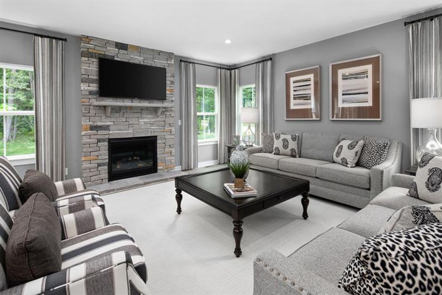 Representative furnished interior of a home built from the Roanoke by Ryan Homes in Flora Estates, Moyock (Image 6). Representative furnished interior of a home built from the Roanoke by Ryan Homes in Flora Estates, Moyock (Image 6).