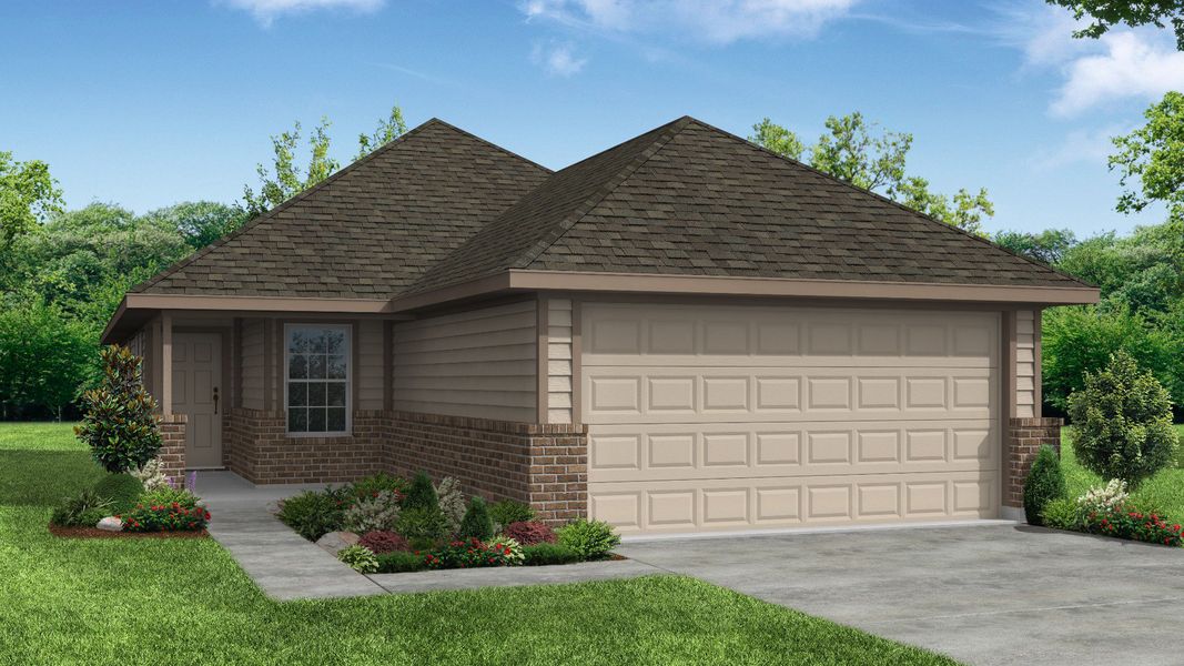 Representative exterior photo of a completed home built from the The Sweetwater by Legend Homes in Christian Meadows, Ennis, TX (Image 25).