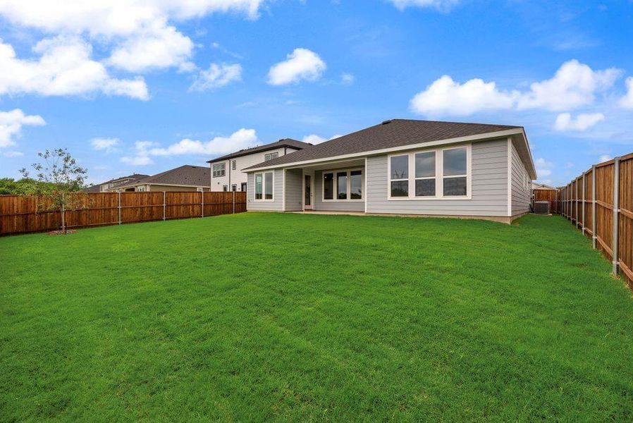 Exterior details and patio area of a home in Creekside of Crowley, Crowley (Image 3).