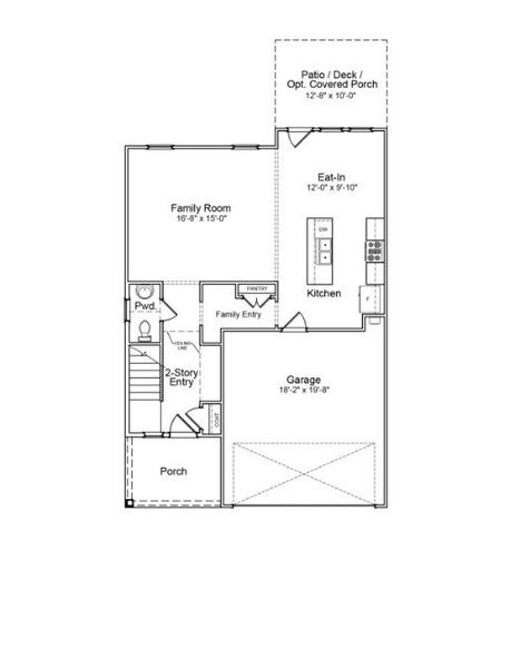 2D floor plan layout for the Ashley - Vanguard Collection by Mungo Homes in Pineland Preserve, Summerville, SC (Image 5).