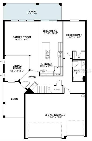 2D floor plan layout of this home in Estates at Rivercrest, Sanford, FL (Image 5). 2D floor plan layout of this home in Estates at Rivercrest, Sanford, FL (Image 5).