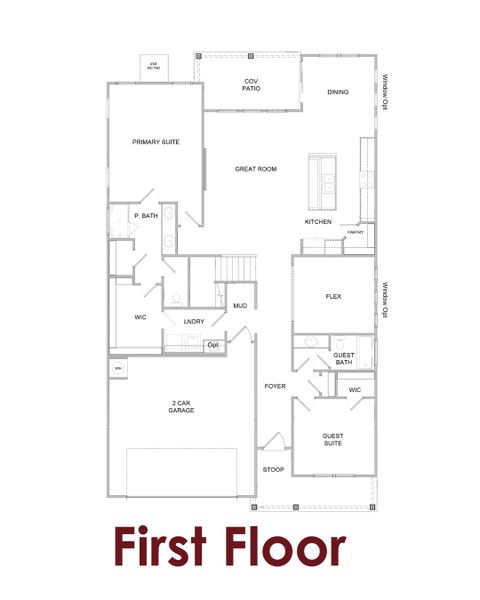 2D floor plan layout for the Cove UHP by Chafin Communities in Fowler Farms, Auburn, GA (Image 3).