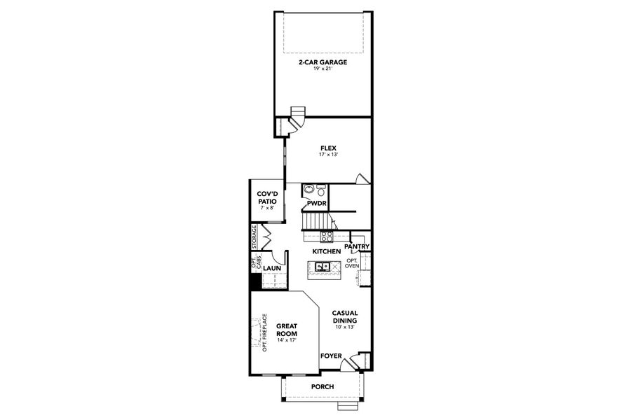 2D floor plan layout for the Superior 3 by Brightland Homes in Westerly - Townhomes, Erie, CO (Image 4).