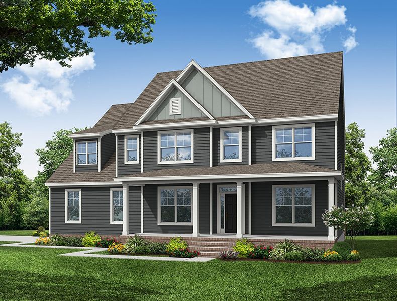 Representative exterior photo of a completed home built from the Roanoke by Eastwood Homes in High Springs, Clayton, NC (Image 7).