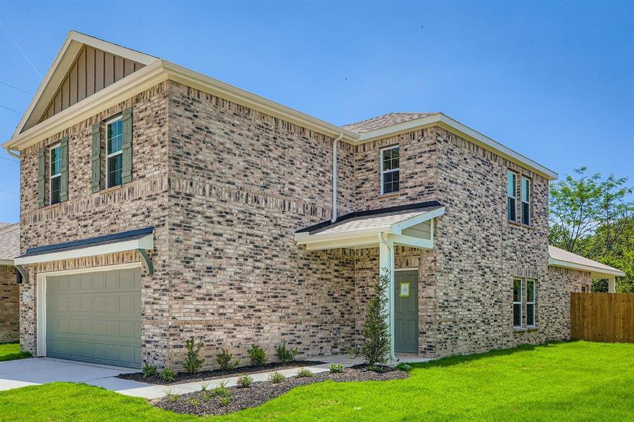 Front exterior of a new home in Sperling Farms, Ferris, TX, highlighting curb appeal (Image 18). Front exterior of a new home in Sperling Farms, Ferris, TX, highlighting curb appeal (Image 18).