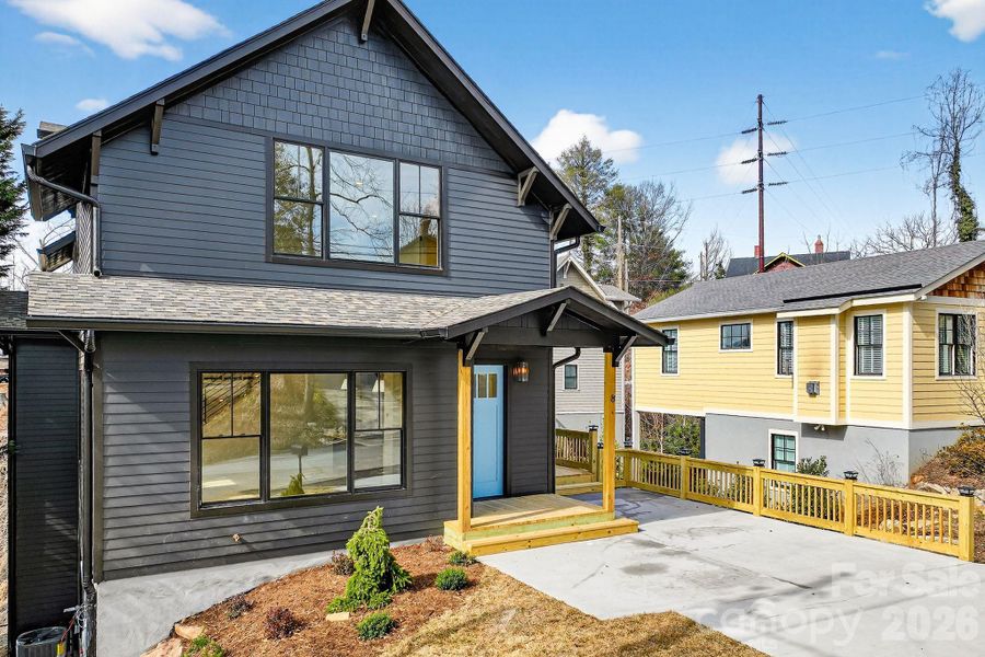 Exterior details and patio area of a home in , Asheville (Image 26).