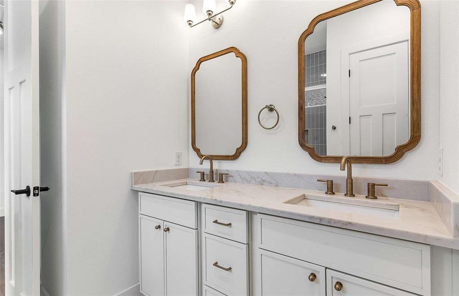 Full bathroom with double vanity