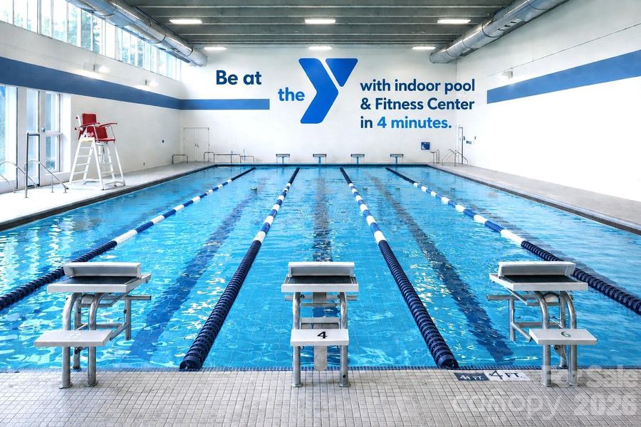 Be at the Y in 4 minutes. Has indoor Pool & Fitness Center.