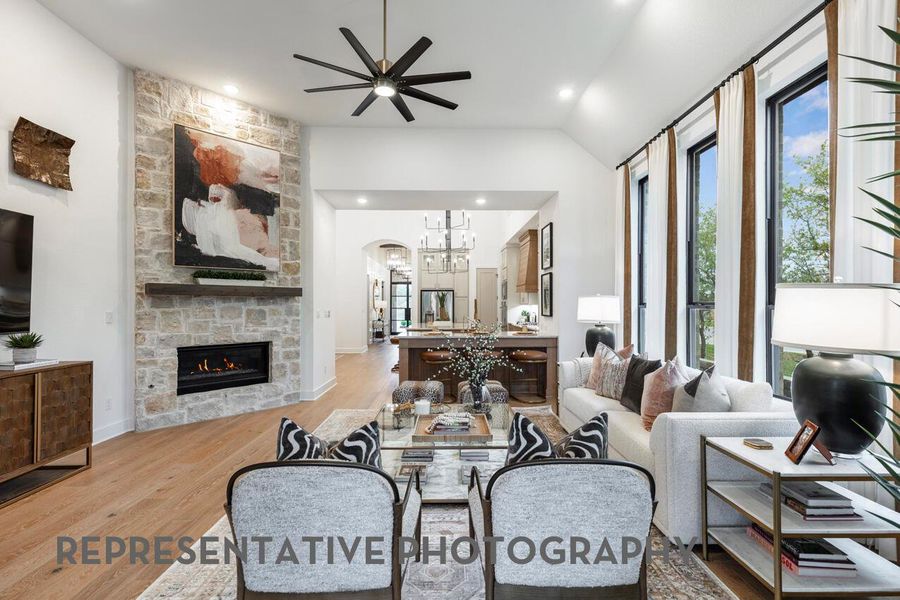 Furnished interior view inside a new home in 6 Creeks at Waterridge, Kyle (Image 14). Furnished interior view inside a new home in 6 Creeks at Waterridge, Kyle (Image 14).