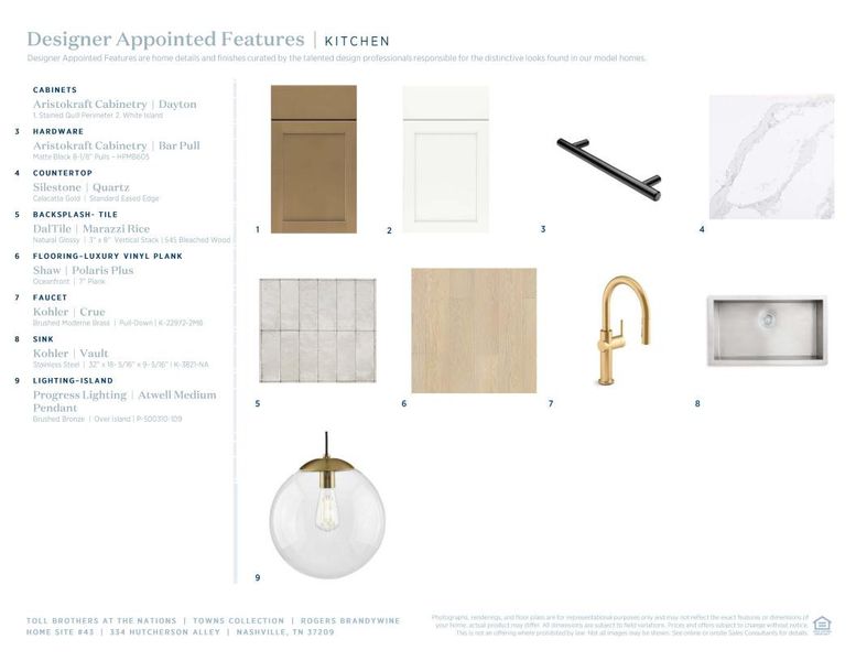 Sample of building materials used in homes in The Nations - Towns, Nashville (Image 8).