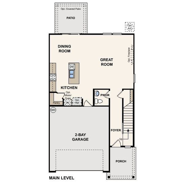 2D floor plan layout for the Ponderosa II by Century Communities in The Preserve at Camden Woods, Kingsland, GA (Image 3).