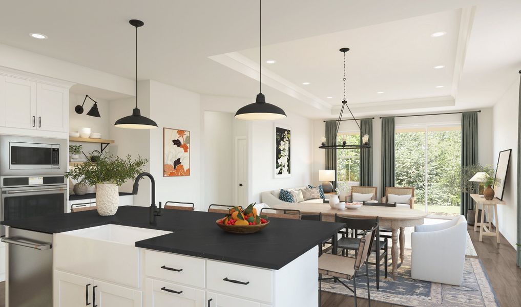 Kitchen overlooking great room Kitchen overlooking great room