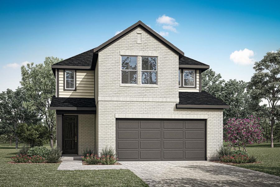 Representative exterior photo of a completed home built from the Bailey by Tri Pointe Homes in Prairie Collection at The Meadows, Krum, TX (Image 15).