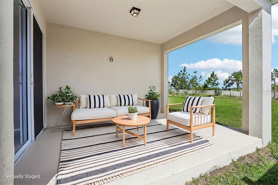 Covered Rear Lanai - Virtually Staged