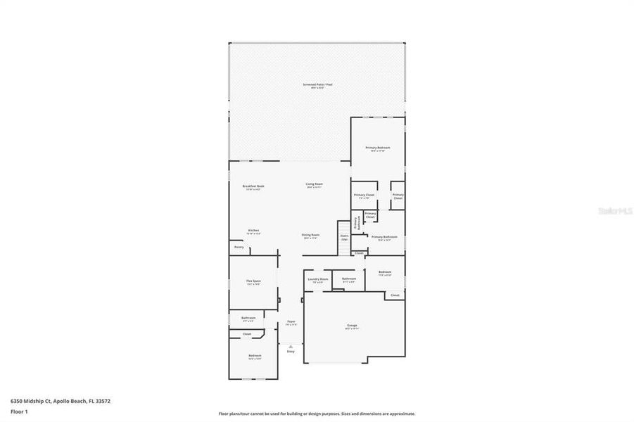 2D floor plan layout of this home in , Apollo Beach, FL (Image 6).