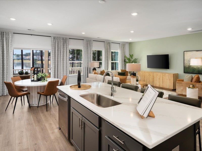 Furnished interior view inside a new home in The Coves at Lakes of Cane Bay, Summerville (Image 10). Furnished interior view inside a new home in The Coves at Lakes of Cane Bay, Summerville (Image 10).
