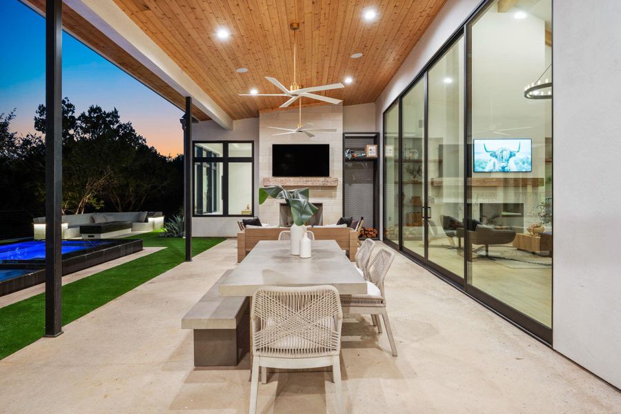 Exterior details and patio area of a home in , Spicewood (Image 29).