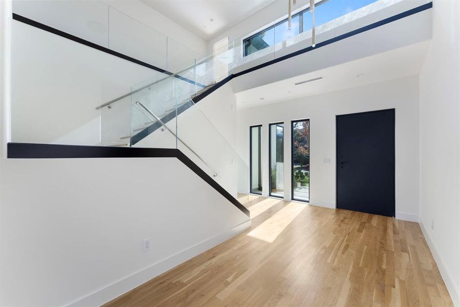 Foyer entrance with a towering ceiling Foyer entrance with a towering ceiling