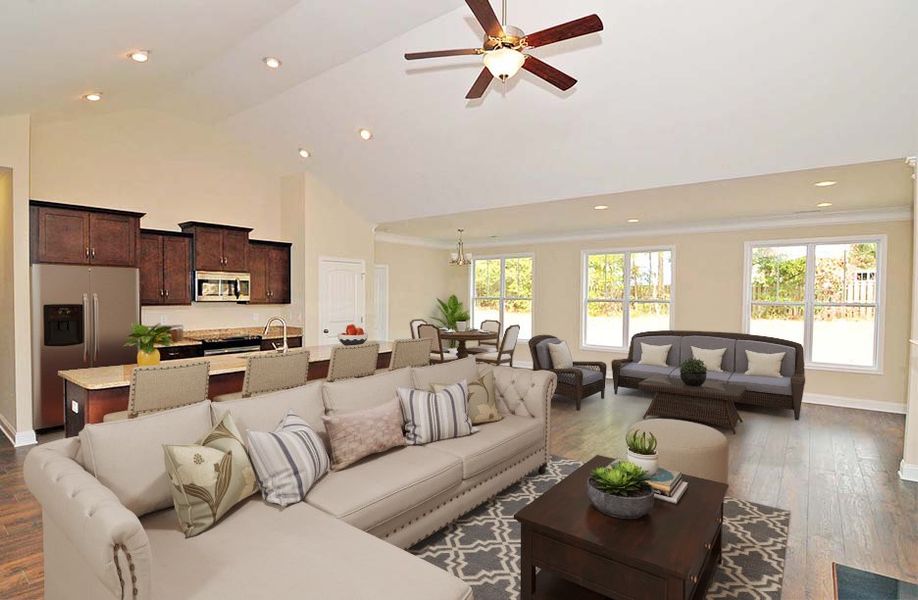 Representative furnished interior of a home built from the Topsail Schooner by Stevens Fine Homes in The Bluffs at Lake Waccamaw, Lake Waccamaw (Image 13).