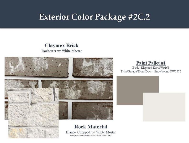 Sample of building materials used in homes in Windrose Green 50', Angleton (Image 7).