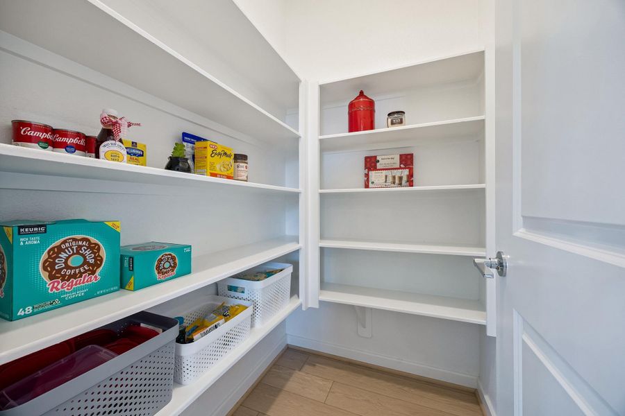 Spacious walk-in pantry.