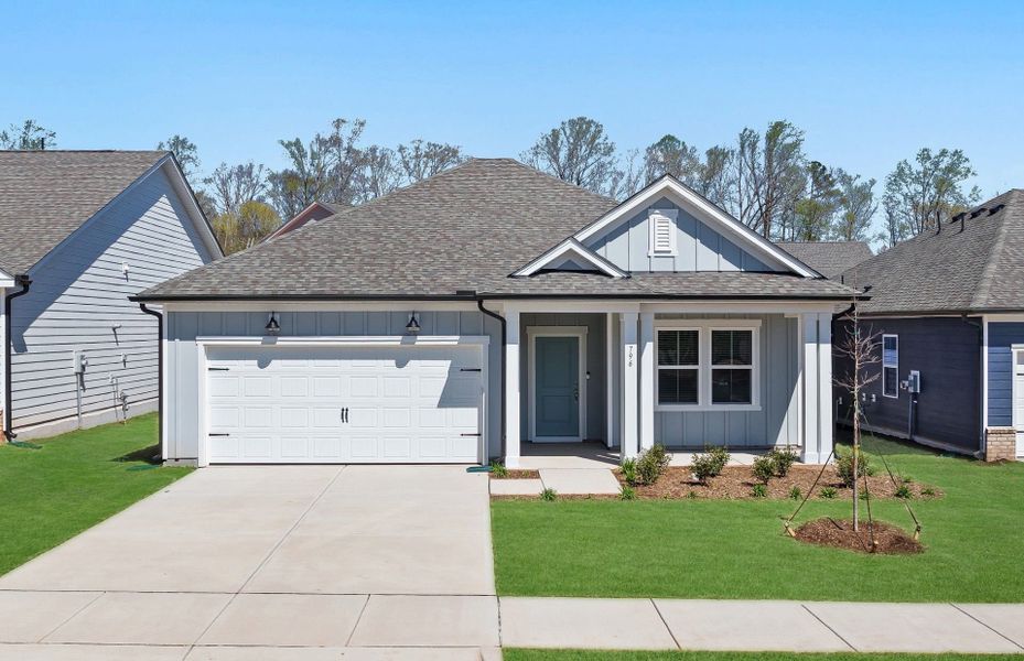 Representative exterior photo of a completed home built from the Morgan by Pulte Homes in Exchange at 401, Raleigh, NC (Image 13).