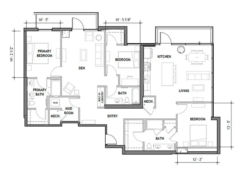 The residence combines 2 units to create a spacious residence. Further layout customization is possible