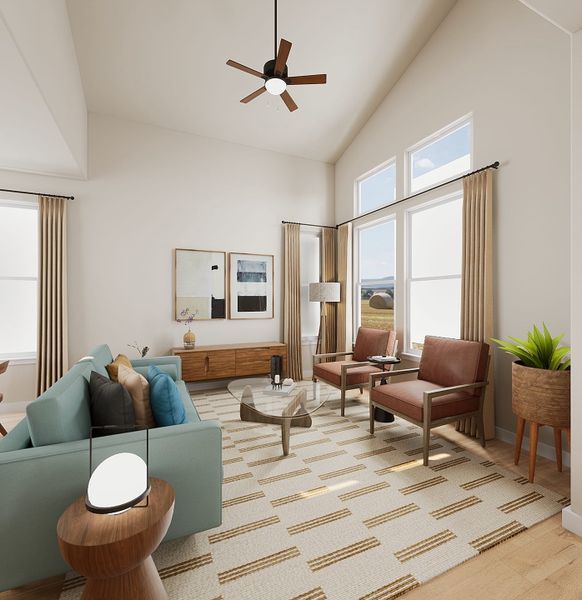 Representative furnished interior of a home built from the Frost by Tri Pointe Homes in Paley Park at Easton Park, Austin (Image 9). Representative furnished interior of a home built from the Frost by Tri Pointe Homes in Paley Park at Easton Park, Austin (Image 9).