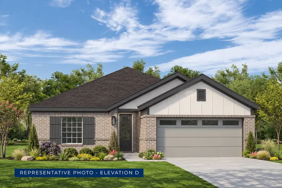 Representative exterior photo of a completed home built from the McKinley F by First Texas Homes in The Meadows, Denton, TX (Image 15).