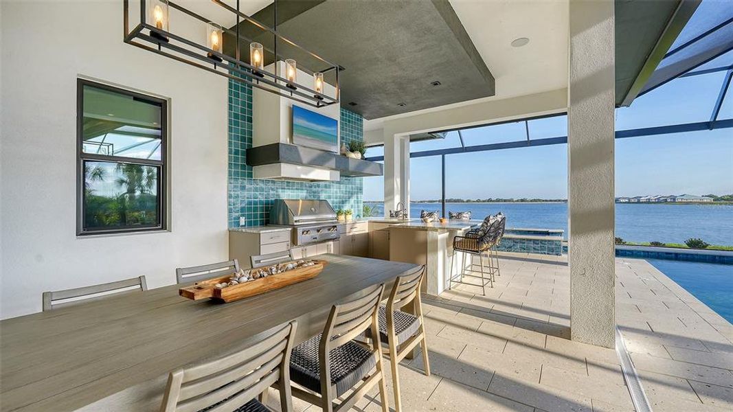 Exterior details and patio area of a home in Wild Blue at Waterside, Sarasota (Image 27).