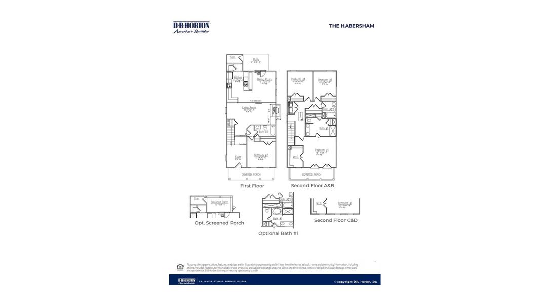 2D floor plan layout of this home in Rivers Reach, Yemassee, SC (Image 2).