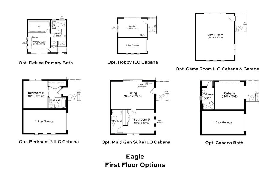 2D floor plan layout for the Eagle by DRB Homes in Biscayne Landing at Seaire, Parrish, FL (Image 4).