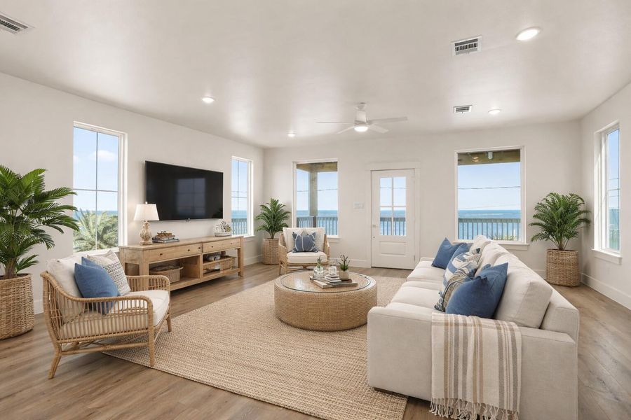 Virtually staged living room