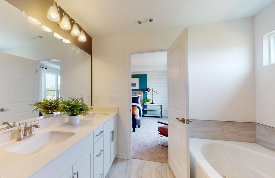 Furnished interior view inside a new home in Hamlet at Carothers Crossing, La Vergne (Image 39).