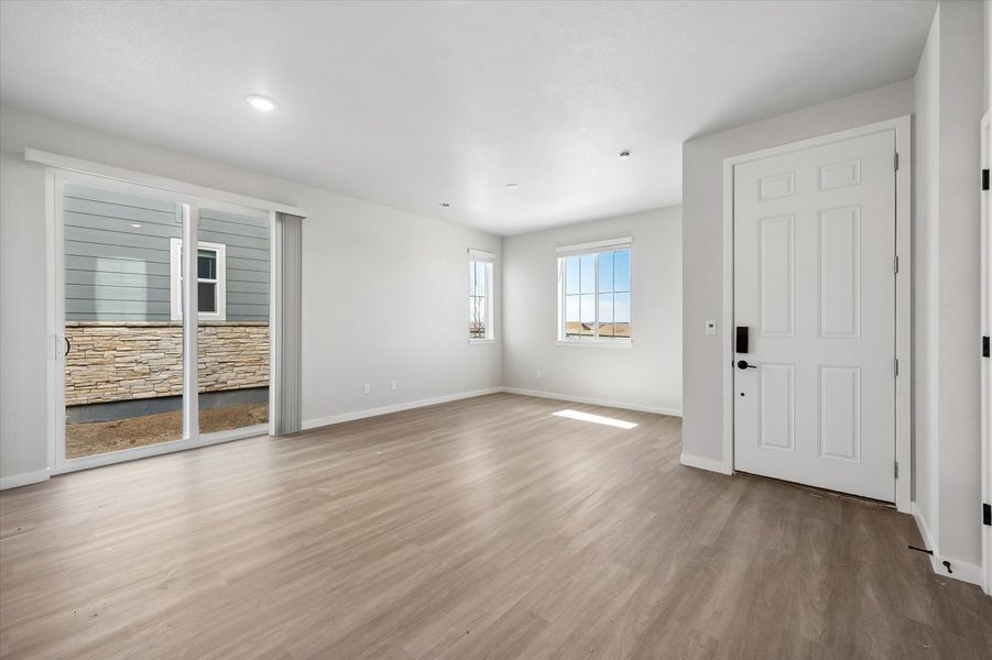 A room with white doors.