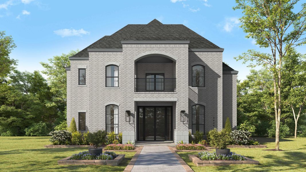 Representative exterior photo of a completed home built from the Giselle by Huntington Homes in Fields, Frisco, TX (Image 8). Representative exterior photo of a completed home built from the Giselle by Huntington Homes in Fields, Frisco, TX (Image 8).