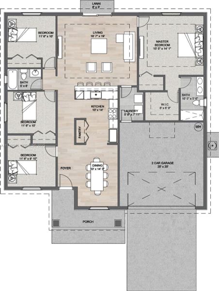 2D floor plan layout of this home in , Lehigh Acres, FL (Image 4).
