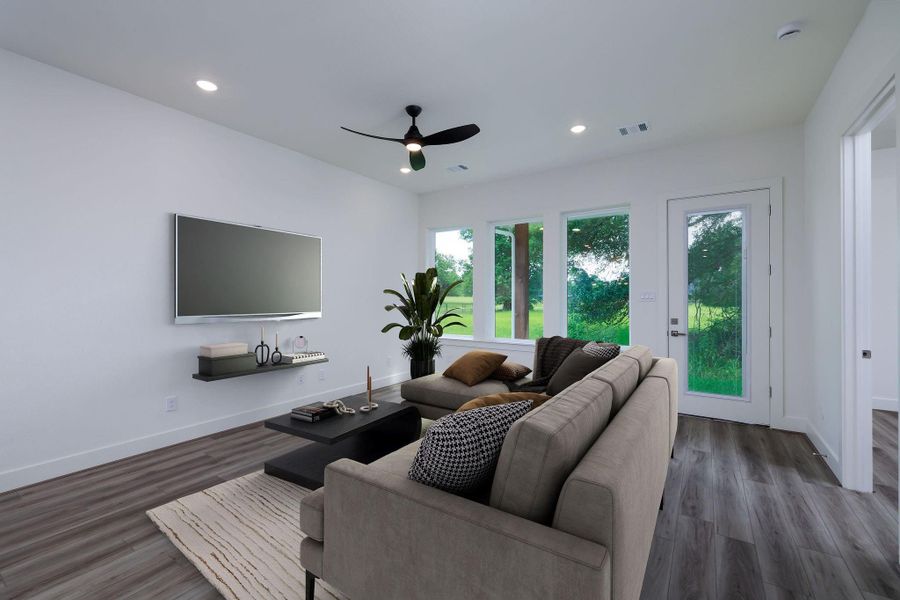 Virtually staged living room