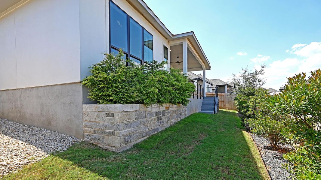 Exterior details and patio area of a home in Veramendi 50', New Braunfels (Image 26). Exterior details and patio area of a home in Veramendi 50', New Braunfels (Image 26).