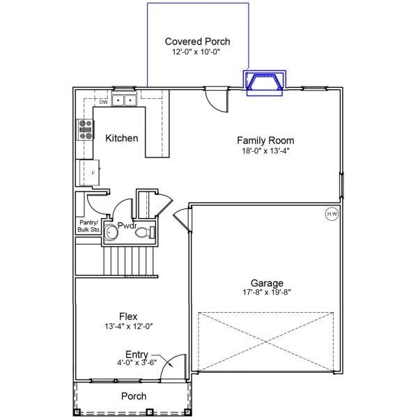 2D floor plan layout of this home in Citadel Point at Southbridge, Sneads Ferry, NC (Image 3).