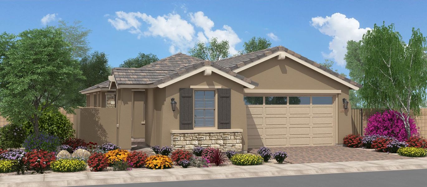 Representative exterior photo of a completed home built from the Helena by Fulton Homes in Calistoga at Enclave, Litchfield Park, AZ (Image 6).