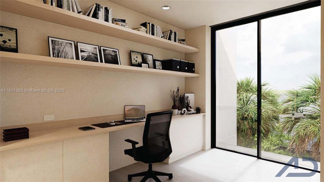 Furnished interior view inside a new home in , Miami Beach (Image 8).