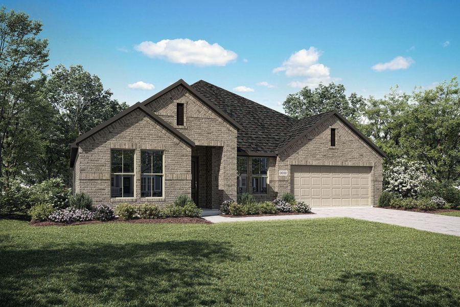 Representative exterior photo of a completed home built from the Bryson by Tri Pointe Homes in Inspiration Collection at Bridgewater, Midlothian, TX (Image 2).
