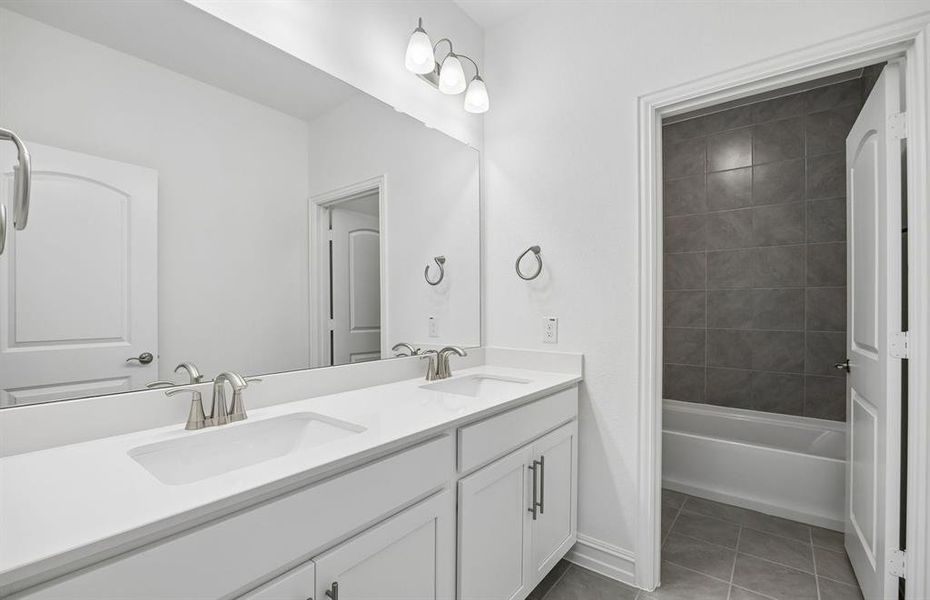 Secondary bath with double vanity