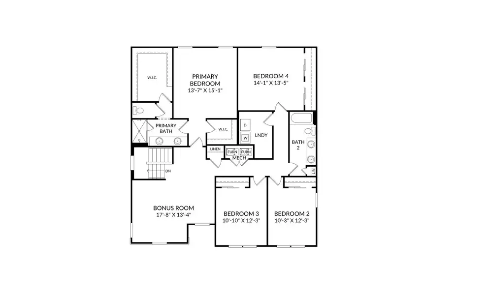 2D floor plan layout for the The Chester by Stanley Martin Homes in Brookshire, Titusville, FL (Image 5).